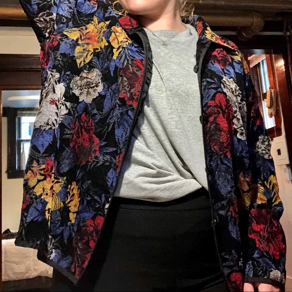 Vintage Reversible Floral/Black Jacket
